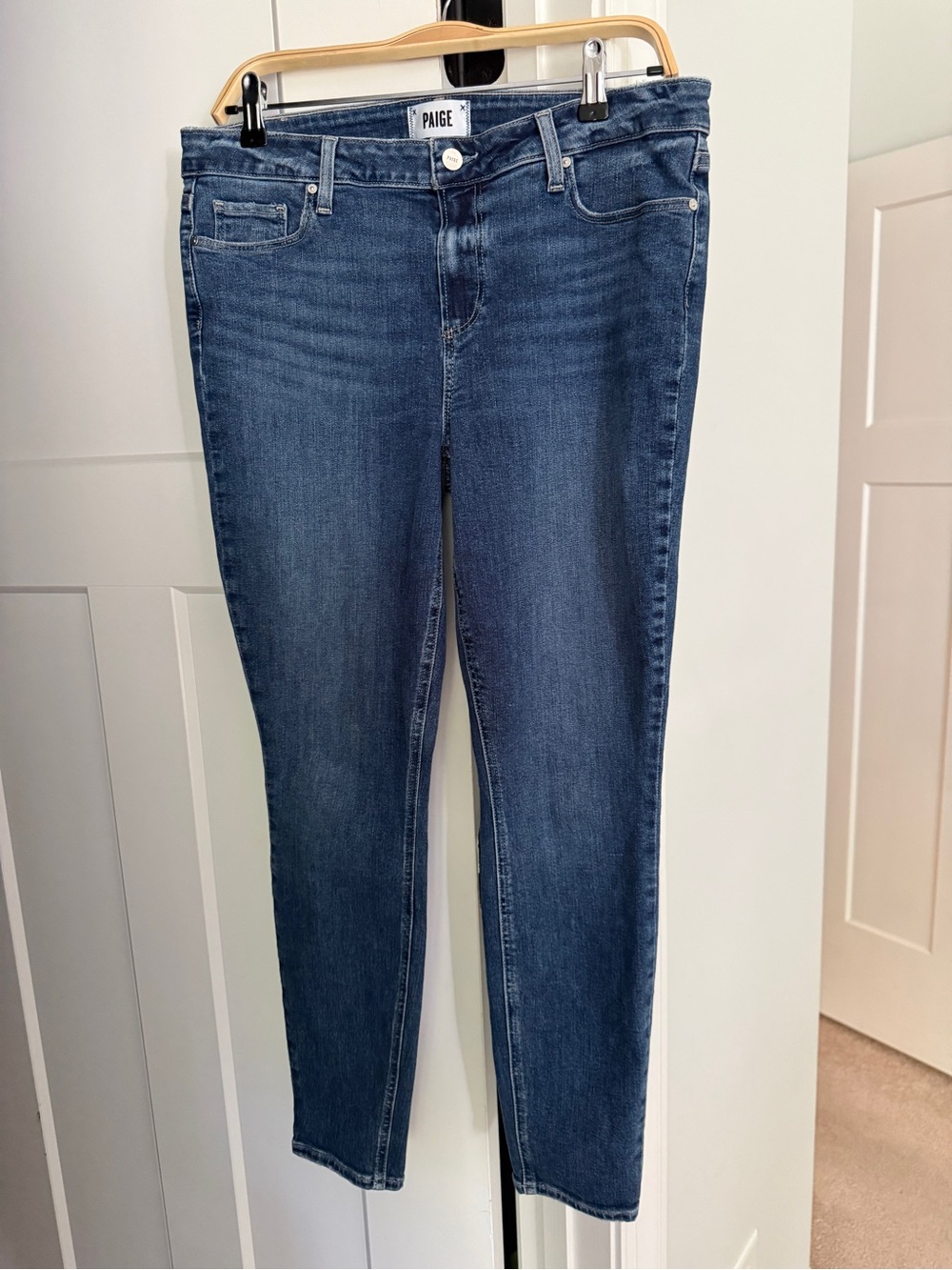 Paige Verdugo Ankle Jeans Blaine Wash Mid Rise Stretch